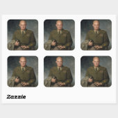 General Dwight Eisenhower 5-Sterne-Portrait Quadratischer Aufkleber (Blatt)