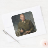 General Dwight Eisenhower 5-Sterne-Portrait Quadratischer Aufkleber (Umschlag)