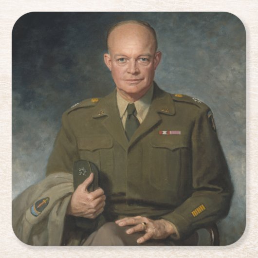 General Dwight Eisenhower 5-Sterne-Portrait Rechteckiger Pappuntersetzer (Vorderseite)