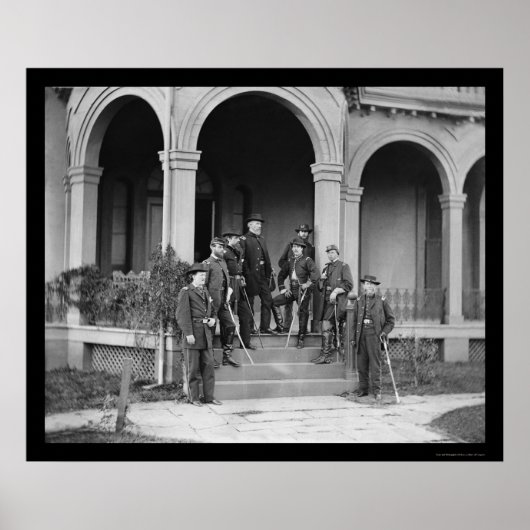 General Edwin Sumner & Staff in Warrenton, VA 1862 Poster (Vorne)