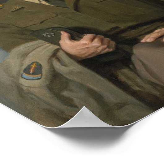 General Eisenhower Portrait - Thomas Edgar Stephen Poster (Ecke)