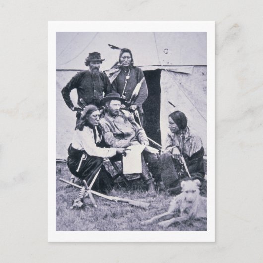 General George A. Custer (1839-76) mit seinem Indi Postkarte (Vorderseite)