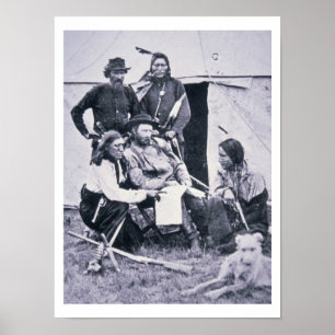 General George A. Custer (1839-76) mit seinem Poster