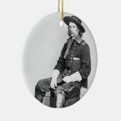 General George A. Custer (b/w Foto) Keramik Ornament (Rechts)