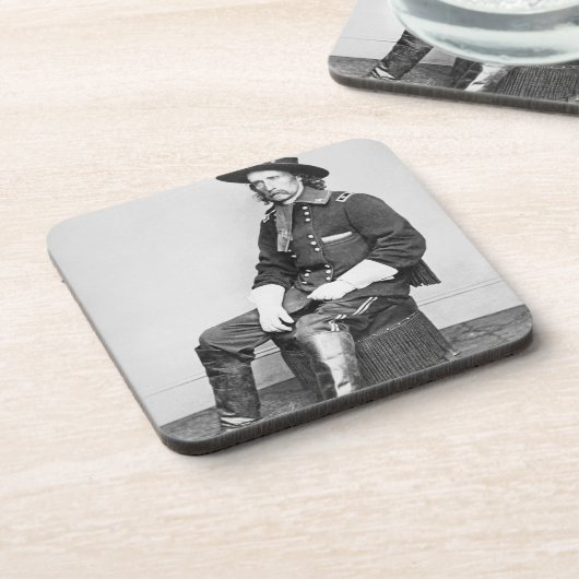 General George A. Custer (b/w Foto) Untersetzer (Linke Seite)
