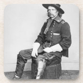 General George A. Custer (b/w Foto) Untersetzer (Vorderseite)