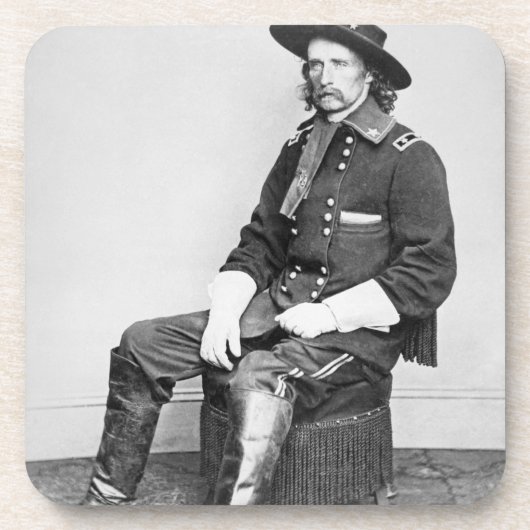 General George A. Custer (b/w Foto) Untersetzer (Vorderseite)