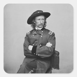 General George Custer 1 Quadratischer Aufkleber