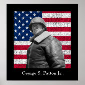 General George S. Patton und die US-Flagge Poster (Vorne)