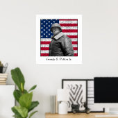General George S. Patton und die US-Flagge Poster (Heimbüro)
