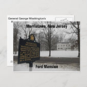 General George Washington's HQ 1779-80 Morristown, Postkarte (Vorne/Hinten)