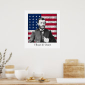 General Grant und die amerikanische Flagge Poster (Küche)