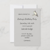 General Invite Custom Gray Jay Bird aus Kanada Einladung (Rückseite)