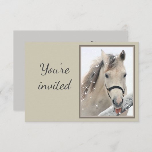 General Invite Custom Gray Pferd mit Attitude Einladung (Vorne/Hinten)