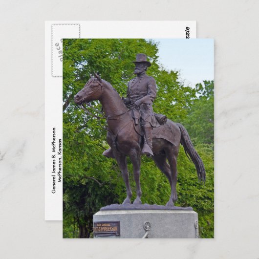 General James B. McPherson Statue Postkarte (Vorne/Hinten)
