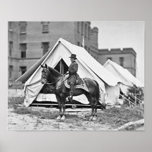 General Joseph Hooker über Pferseback Poster (Vorne)