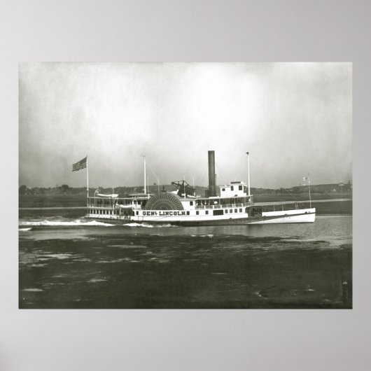 General Lincoln Steamboat vor Massachusetts Küste Poster (Vorne)