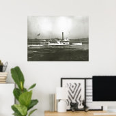 General Lincoln Steamboat vor Massachusetts Küste Poster (Heimbüro)