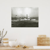 General Lincoln Steamboat vor Massachusetts Küste Poster (Küche)