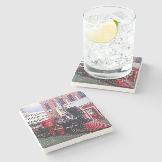 General Loco Marietta, Ga. Marmorstein-Untersetzer Steinuntersetzer (Seitenansicht)