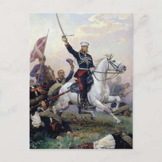 General M.D. Skobelev in der russisch-türkischen Postkarte (Vorderseite)