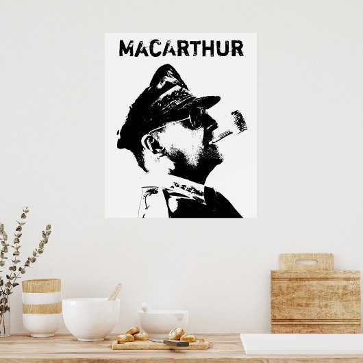 General MacArthur — Amerikanischer Kriegsheld Poster (Küche)