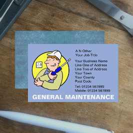 General Maintenance Cartoon Business Card Visitenkarte