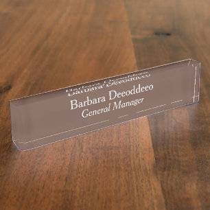 General Manager Brown Acryl Namensplakette
