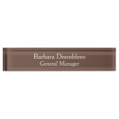 General Manager Brown Acrylic Namensplakette (Vorderseite)
