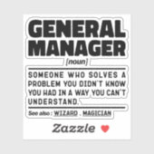General Manager Ich versuche Dinge zu Lustigen Spr Aufkleber (Blatt)