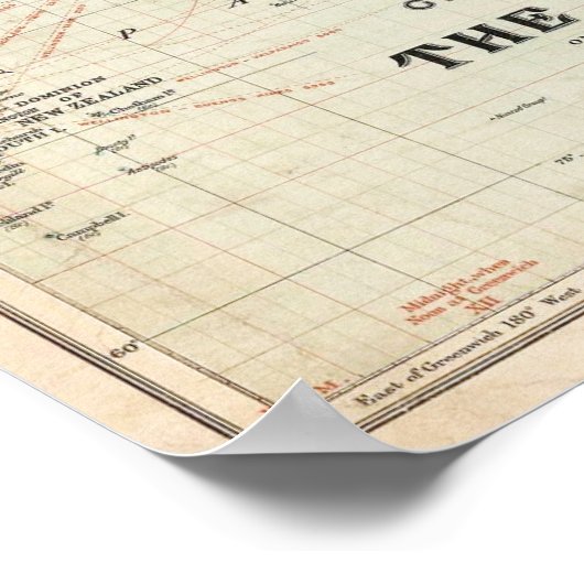 General Map of the World Poster (Ecke)