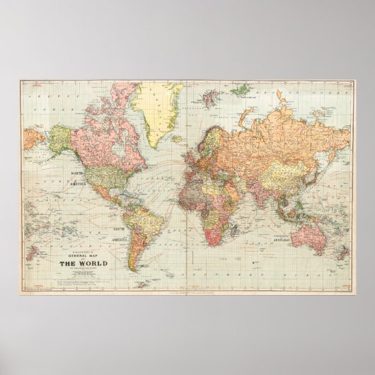 General Map of the World Poster (Vorne)