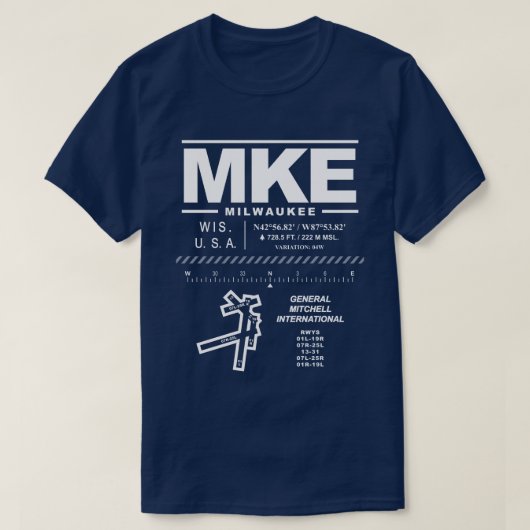 General Mitchell International Airport MKE T - Shi T-Shirt (Design vorne)