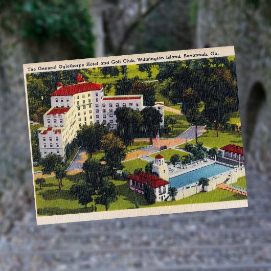 General Oglethorpe Hotel Golf Club Wilmington Isl Postkarte