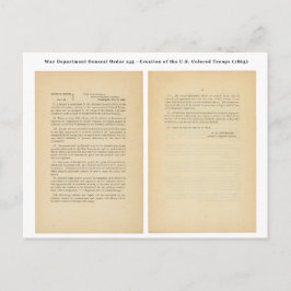 General Order 143 Kolored troops des Kriegsministe Postkarte