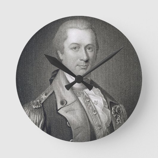 General Otho Holland Williams (1749-94) gravierte Runde Wanduhr (Vorderseite)