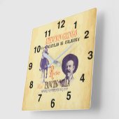 General Pancho Villa 🎖️ Mexikanischer Held Quadratische Wanduhr (Winkel)