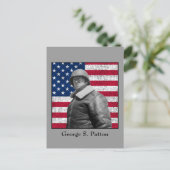 General Patton und die amerikanische Flagge Postkarte (Stehend Vorderseite)