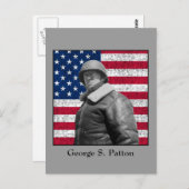 General Patton und die amerikanische Flagge Postkarte (Vorne/Hinten)