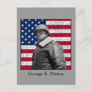 General Patton und die amerikanische Flagge Postkarte