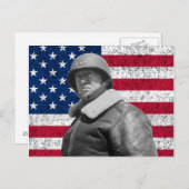 General Patton und die amerikanische Flagge Postkarte (Vorne/Hinten)