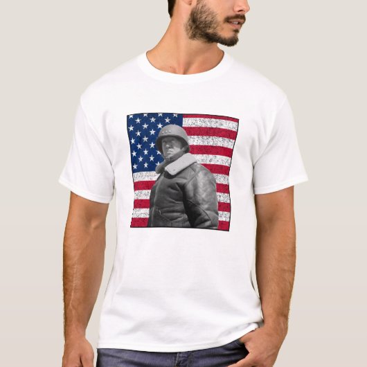 General Patton und die amerikanische Flagge T-Shirt (Vorderseite)