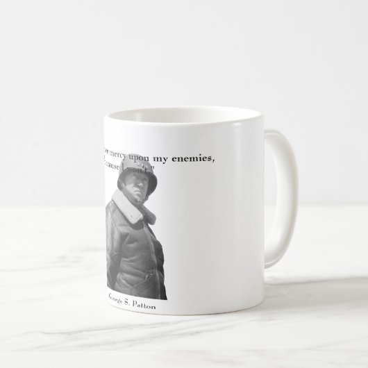 General Patton und Zitat Kaffeetasse (VorderseiteRechts)
