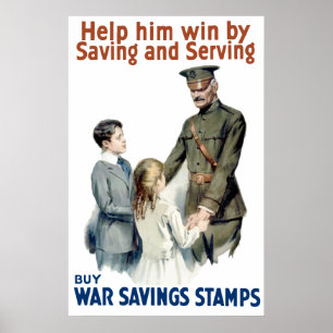 General Pershing - Krieg Rettend Briefmarke kaufen Poster