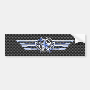 General Private Air Pilot Chrome like Star Wings Autoaufkleber