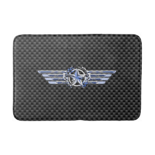 General Private Air Pilot Chrome like Star Wings Badematte
