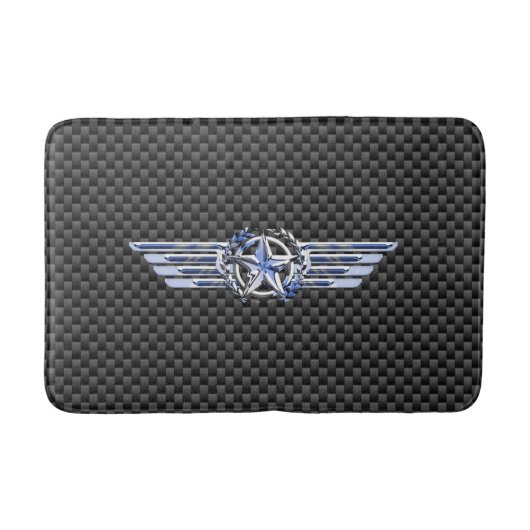 General Private Air Pilot Chrome like Star Wings Badematte (Vorderseite)