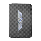 General Private Air Pilot Chrome like Star Wings Badematte (Vorderseite Vertikal)