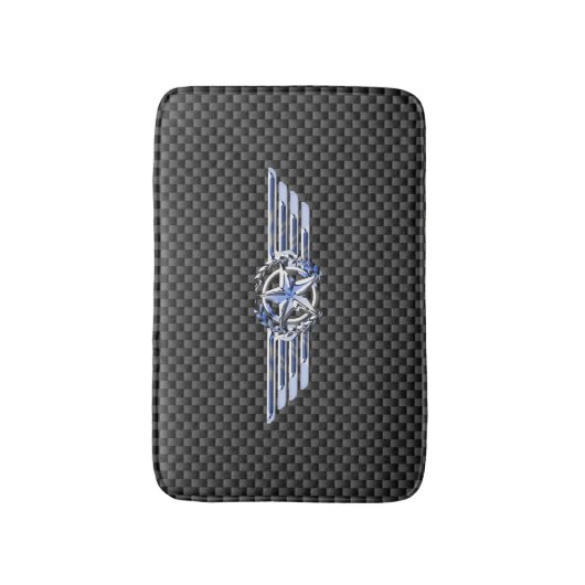 General Private Air Pilot Chrome like Star Wings Badematte (Vorderseite Vertikal)