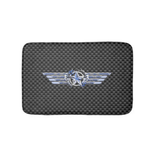 General Private Air Pilot Chrome like Star Wings Badematte